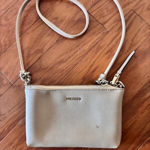 CALVIN KLEIN Cream Crossbody Pocketbook Women's Tan Adjustable Mini Gold Bag